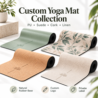 Tapis de yoga en gros en PU, liège, chanvre, caoutchouc naturel, options de surface antidérapante pour marques, distributeurs, OEM, ODM