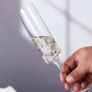 FAWLES kurşunsuz kristal şampanya flüt lüks şarap bardakları makine yapımı bulaşık makinesinde yıkanabilir