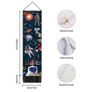 Rosa Astronaut drucken Wand dekorative hängende Gemälde vertikale Quaste Kinder Astronaut Tapisserie - Product Image 5