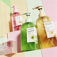 Flacon de luxe 150/300 ml pour crèmes colorées, gommages corporels, savon liquide pour les mains et shampoing, avec pompe et service d'impression personnalisée