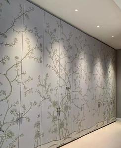 Le papier peint de broderie de soie de style chinois peint à la main de luxe Zhenling est pour l'avion d'armoire - Product Image 4