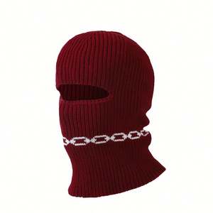 Gorro de Punto Jacquard de Moda para Hombre y Mujer, Estilo Balaclava, con un Orificio, Grueso y Cálido, para Esquí, Invierno 2024 - Product Image 4