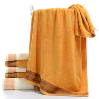 Serviette de toilette 100% coton et fibre de bambou, logo personnalisable, douce, pour la maison ou l'hôtel, technique de tissage pour adultes