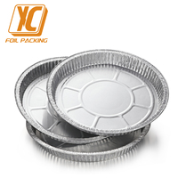 Plateau à pizza jetable en aluminium de 8 pouces avec structure renforcée, plaque en aluminium anti-déformation résistante au four