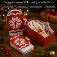 Boîtes à bonbons en chocolat avec logo personnalisé, boîtes rigides en papier en forme de gant pour gants, boîte cadeau de Noël, emballage de boîte cadeau personnalisée