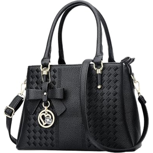 <b>Women's</b> Cross-Body Strap Two Handles Geometric Pattern <b>Satchel</b> <b>Bag</b> with Zipper Closure 3L+ Capacity <b>for</b> Daily Casual Use - Product Image 3