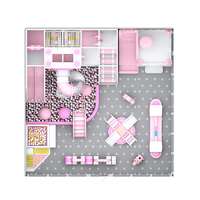 ALITA Mignonne Maisonnette d'École pour Enfants, Jeu de Rôle Intérieur Amusant, Taille Personnalisée, Capacité 200 Personnes, Tuyaux Galvanisés, Contreplaqué, Mousse