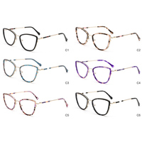Lunettes de vue BONA unisexes bleues de haute qualité, monture optique tendance en acétate et métal, verres pour myopie, en acétate pour adultes