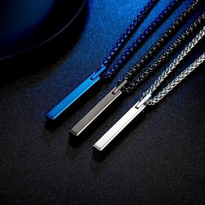 Collier tendance en acier tungstène plaqué <span class=keywords><strong>or</strong></span> avec pendentif long et lisse, options de <span class=keywords><strong>chaîne</strong></span> personnalisées - Product Image 2