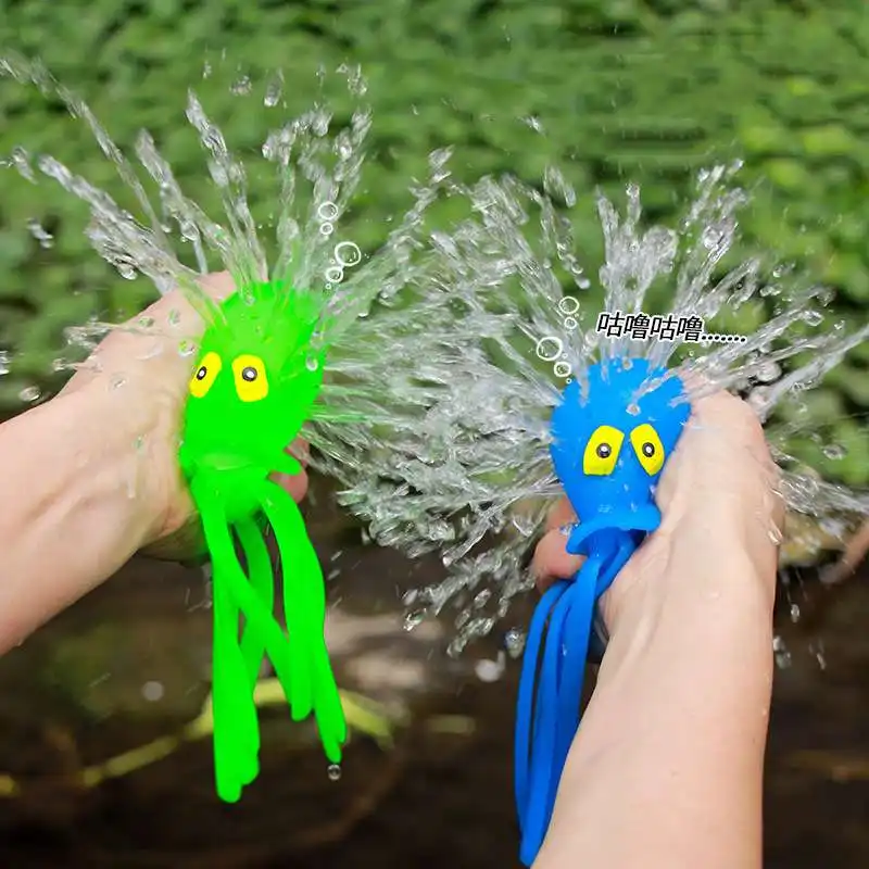 新しいかわいいベビーバスおもちゃスポンジ吸水タコ絞りストレス解消おもちゃ夏の水泳遊び水おもちゃ