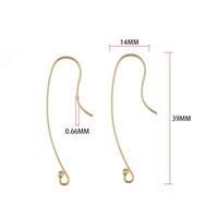 Fil d'oreille long GF rempli d'or 14K pour la fabrication de bijoux, boucles d'oreilles, accessoires, fermoirs