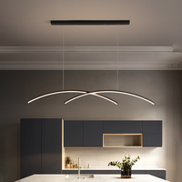 Minimalistische Moderne Rechteckige Pendelleuchte für Esstisch mit Verstellbarer Höhe LED-Barlampe mit Dimmfunktion