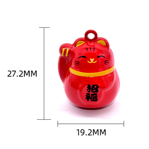 Kupfer glückliche Katze Anhänger <span class=keywords><strong>Cartoon</strong></span> <span class=keywords><strong>Jingle</strong></span> Glocken Glück Katze Ornament Anhänger <span class=keywords><strong>Cartoon</strong></span> Glocke - Product Image 3