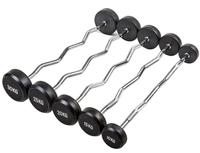 Ensemble de barres EZ fixes professionnelles avec support de rangement, barre de musculation recouverte de caoutchouc pour salle de sport, série BFT-FBR60