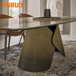 Tavolo da Pranzo Moderno di Lusso PURUO con Piano in Marmo, Design Rettangolare Semplice per 6-8 Persone, per Arredamento Sala da Pranzo - Product Image 3