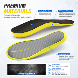 Semelles intérieures personnalisées de haute qualité pour le confort, inserts sportifs en fibre de carbone pour le saut vertical, semelles de performance pour le basketball, booster de saut, football - Product Image 3