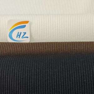 ผ้าถักลายริบ 2*2 สำหรับเสื้อผ้า ผลิตจากเส้นใยโพลีเอสเตอร์ <span class=keywords><strong>95.5</strong></span>% สแปนเด็กซ์ 4.5% น้ำหนัก 400GSM 21'S ผ้าไหมเย็นผสมฝ้าย+เส้นด้าย 40DSP ที่ผ่านกระบวนการ Delustered - Product Image 1