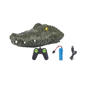 Bateau RC, jouet de simulation tête de crocodile, jouet jouet de simulation de flotteur de l'étang d'alligator, jouet télécommandé de jardin, cadeau parodie