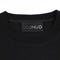Chemise Homme Décontractée à Manches Courtes Noire, 100% Coton, Tissée Unie, Vintage, Respirante, Broderie Mode, Lavage Acide, Impression Personnalisée