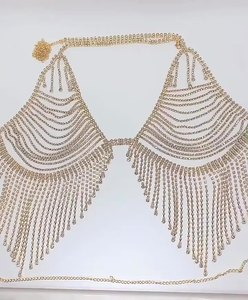 FanYue Lingerie <span class=keywords><strong>de</strong></span> Luxe Sexy : Chaînes <span class=keywords><strong>de</strong></span> Corps, Strass, Cristal, Paillettes, Franges, Ensembles <span class=keywords><strong>Soutien</strong></span>-<span class=keywords><strong>Gorge</strong></span> et Culotte, Chaîne <span class=keywords><strong>de</strong></span> Corps Sexy pour Femme 2021 - Product Image 6