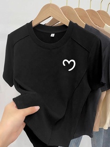 T-<span class=keywords><strong>shirt</strong></span> à manches courtes pour femmes, grande taille 4XL, pour femmes rondes, avec motif arête de poisson sur l'épaule, design original et effet amincissant - Product Image 2