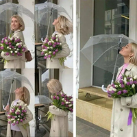 Parapluies d'Extérieur Personnalisés LS avec Logo et Couleurs, Transparents au Design Moderne, Parapluie Droit Décoratif