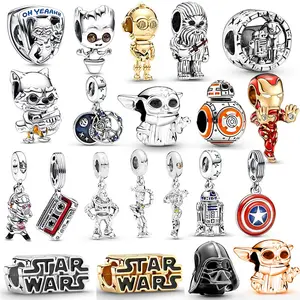 Cute Cartoon character string DIY accessories bling charms for beads bracelets bulk fashion charm beads for bracelets