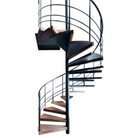 Escalier nordique d'intérieur en spirale et métallique, balustrade personnalisé pour ménage