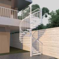 Escaliers en spirale extérieurs en acier inoxydable 316 robustes pour les propriétés de luxe en bord de mer