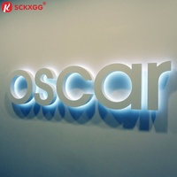 Letras de Canal LED 3D Personalizadas, Letras de Metal Retroiluminadas para Logotipos, Decoración de Pared Interior para Tiendas, Restaurantes y Hoteles