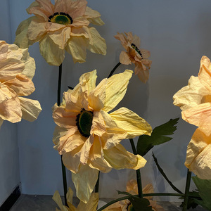 Decoración DE BODA Escenario Interior y exterior Papel hecho a mano Simulación artificial Girasol <span class=keywords><strong>Gigante</strong></span> Grandes flores de organza - Product Image 4