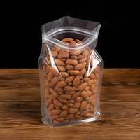 Sacs d'emballage en plastique transparent mats à huit côtés avec poignée, fond plat, pour aliments et noix, avec fermeture éclair - En stock