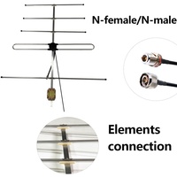 FM/HM/VHF 70 ~ 138MHz/ 134 ~ 173MHz Antena de comunicación exterior de 5 elementos 9 Dbi Yagi