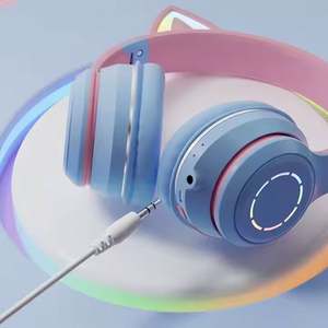 Audífonos de Moda 2025 CXT-09 RGB con Orejas de Gato, Audífonos Supraaurales LED para Juegos de PC, Audífonos Elegantes 2025 - Product Image 3
