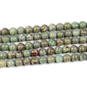 Perle di Corallo Fossile Rotonde Sfuse, Pietra Maifan Blu, Perle di Diaspro per Creazione di Gioielli 6mm 8mm 10mm - Product Image 1