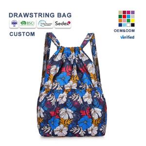 Bolsa de Gimnasio con Logotipo Personalizado, Bolsa para Zapatos con Cordón para Sublimación en Rosa, Bolsa de Poliéster Impermeable Antirrobo a la Moda - Product Image 1