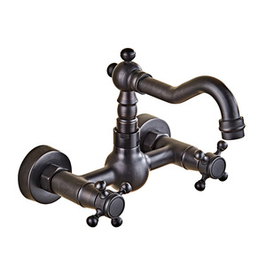 Robinet de baignoire mural double ouverture chaud/froid de style européen, en laiton vintage, <span class=keywords><strong>avec</strong></span> <span class=keywords><strong>ensemble</strong></span> de douche de luxe léger - Product Image 1