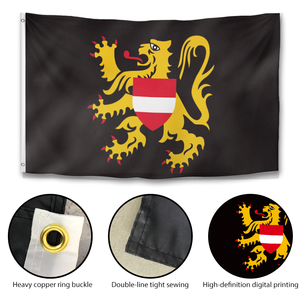 Drapeau de la province du <span class=keywords><strong>Brabant</strong></span> <span class=keywords><strong>flamand</strong></span> 3x5 pieds, bannière en polyester double face, impression vive et œillets en laiton pour affichage intérieur et extérieur - Product Image 3