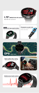 Reloj Inteligente <span class=keywords><strong>con</strong></span> GPS Android S669 <span class=keywords><strong>con</strong></span> Pantalla AMOLED, Brújula, Altímetro, Monitor <span class=keywords><strong>de</strong></span> Sueño, Múltiples Modos <span class=keywords><strong>de</strong></span> Entrenamiento, Resistente al Agua IP68 - Product Image 4