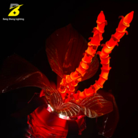 Lustre moderne en verre coloré, sculpture florale, luminaire suspendu artistique pour restaurant