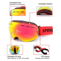 Masque de ski anti-poussière et anti-vent, lunettes de snowboard avec verres polarisés miroir, protection UV400, lunettes de sport OTG pour la neige, logo personnalisé