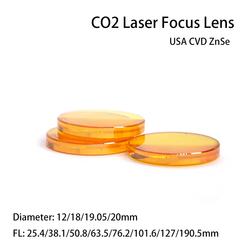 Dia de alta qualidade 12/18/19, 05/20mm eua cvd znse lente de foco óptica co2 laser znse lentes para máquina de corte/gravura a laser