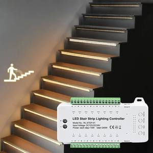 Controlador Automático de Luces para Escaleras de 16 Canales, Tira COB, DC12-24V, 240W, 16 Pasos, Sensor de Movimiento, Tipo Atenuador PWM - Product Image 6