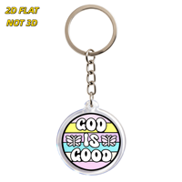 Porte-clés en acrylique « Dieu est bon » avec rayures pastel et papillons, breloque transparente double face, accessoire inspirant pour la foi et la positivité