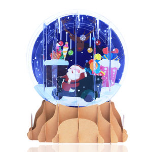 <span class=keywords><strong>Carte</strong></span> <span class=keywords><strong>de</strong></span> vœux <span class=keywords><strong>de</strong></span> Noël pop-up en forme <span class=keywords><strong>de</strong></span> globe <span class=keywords><strong>à</strong></span> neige 3D faite <span class=keywords><strong>à</strong></span> la main en gros, best-seller, impression <span class=keywords><strong>de</strong></span> logo personnalisé pour les entreprises, les occasions spéciales - Product Image 2
