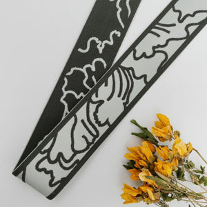 Sangle en nylon noire personnalisée, ruban épais, sangle en nylon pour accessoires de lingerie, sous-vêtements, vêtements, ceinture élastique, bande tissée - Product Image 1