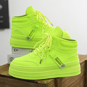 Nouvelles baskets montantes blanches pour hommes Printemps-Automne 2026, à semelle épaisse, rehaussantes, tendance, décontractées, style sport et urbain - Product Image 2