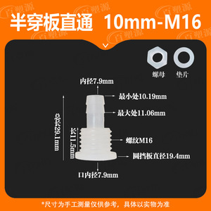 ข้อต่อเกลียวพลาสติก M16 พร้อมน็อตและแหวนรอง ทนต่อการกัดกร่อน สำหรับการเชื่อมต่อท่อ - Product Image 5