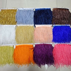 Bán Buôn Đà Điểu Lông Rìa Ribbon <span class=keywords><strong>Trim</strong></span> Tua Nhuộm Mô Hình Tùy Chỉnh Màu Sắc Lớp Cho Quần Áo - Product Image 3