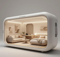 Cabine capsule spatiale moderne en acier sur mesure, fabrication directe d'usine, maison préfabriquée modulaire portable, entièrement aménagée à l'intérieur et à l'extérieur